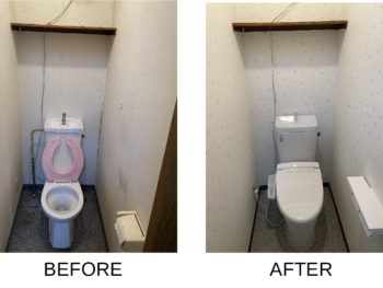 トイレ・壁紙・クッションフロアの交換でニオイ問題も解決しました