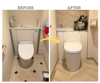 TOTO タンク便器+普通便座|朝霞市の水廻りリフォームなら|ライフプラス